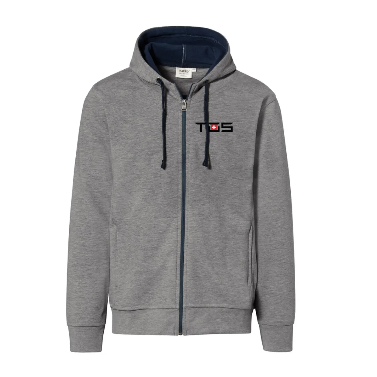 TOS Herren Kapuzenjacke graumeliert